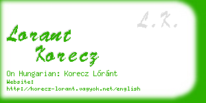 lorant korecz business card