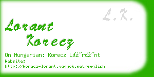 lorant korecz business card